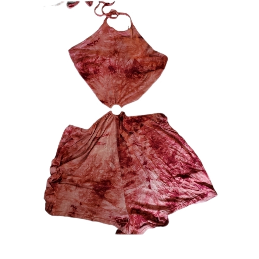 SOLEMIO tie-dye ring front romper M